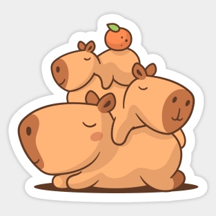 Capybara Stack Sticker